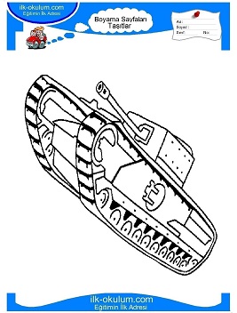Çocuklar İçin Tank Boyama Sayfaları 